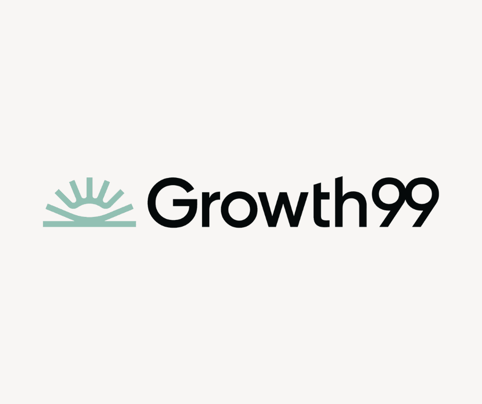 growth99 logo with cream background