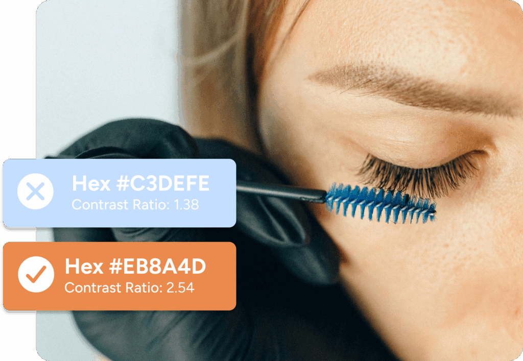 visual impairment imagery showcasing hex color options on the website